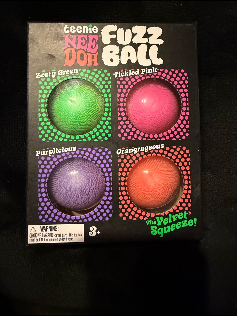 Fuzz Ball 4-Pack - Zesty Green, Tickled Pink, Purplicious, Orangrageous